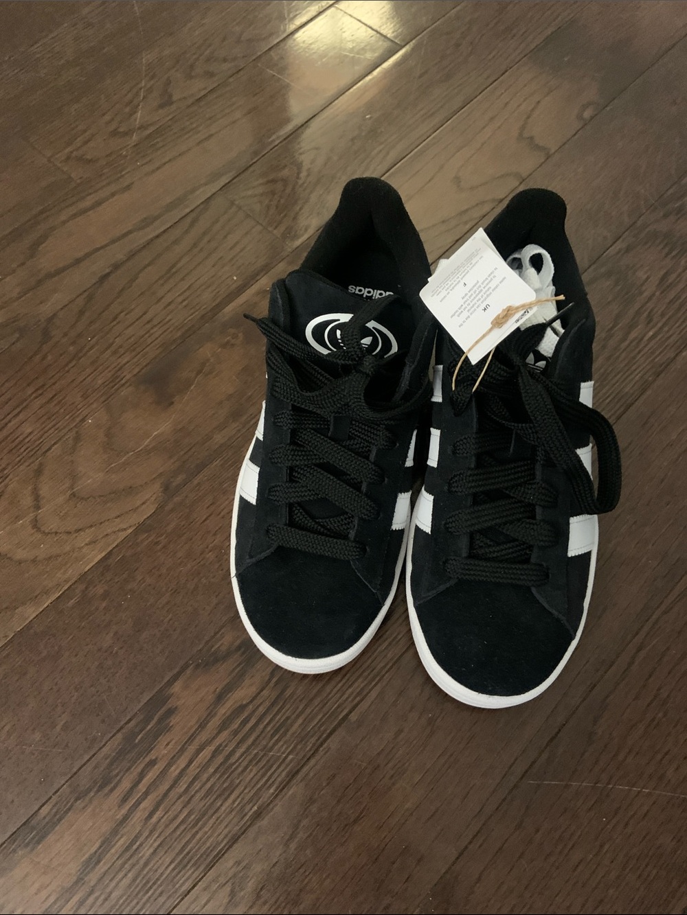 adidas Black and White campus  originals Low-Top Suede Sneakers